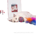 colorful woolen ball with feather smart cat toy